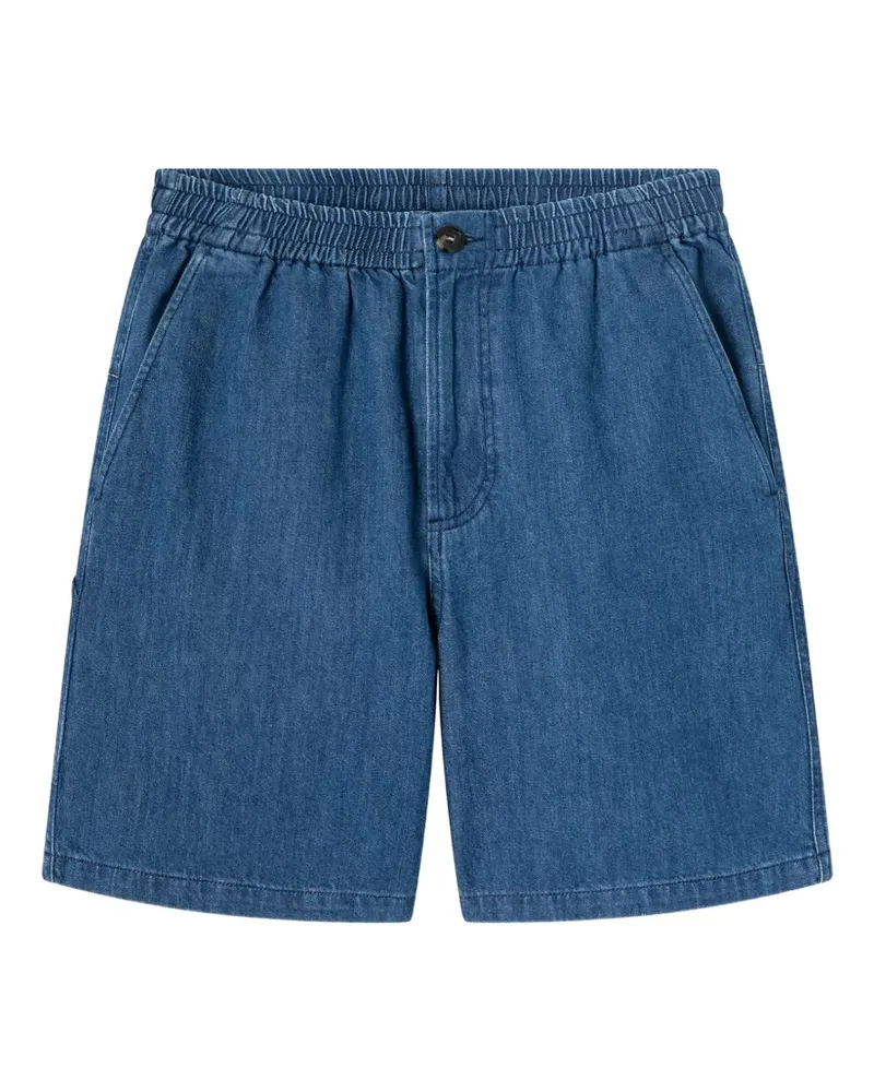 A.P.C. pleated elasticated-waist shorts - Blau Blau