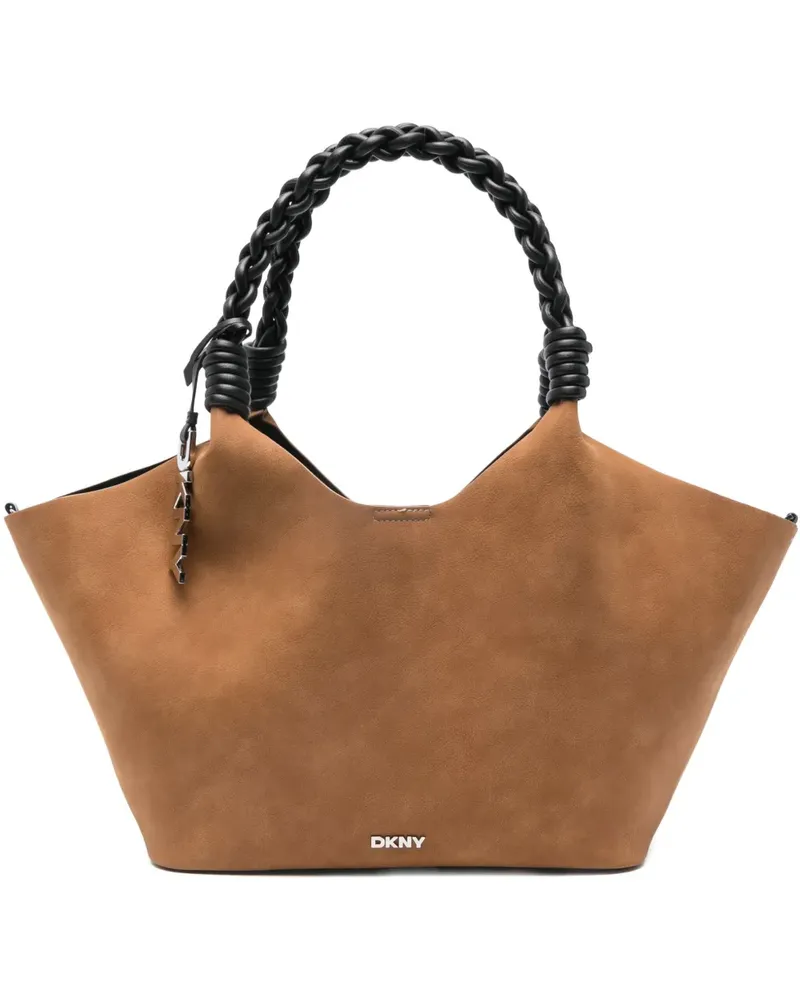 DKNY Tote Bag mit Flechtriemen - Braun Braun