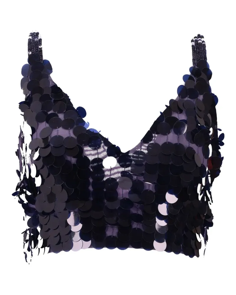 P.A.R.O.S.H. P.A.R.O H. sequined cropped top - Blau Blau