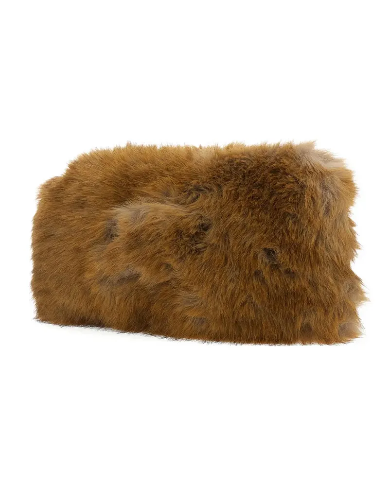 MSGM Clutch aus Faux Fur - Braun Braun
