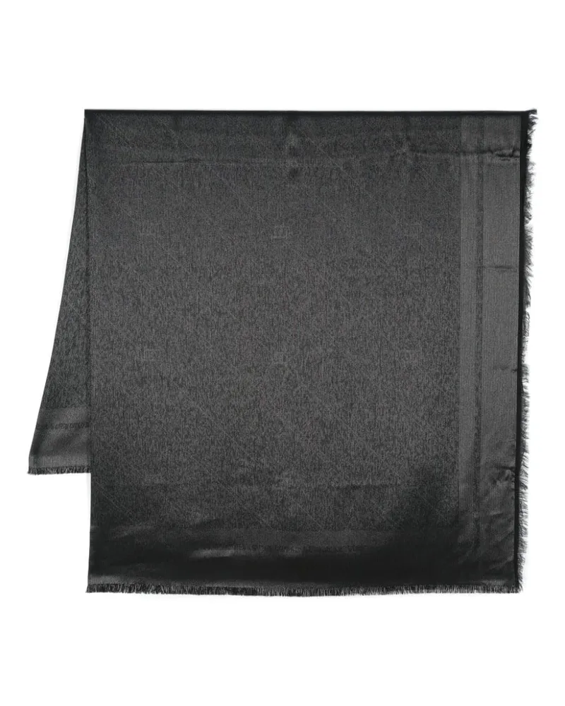 Elisabetta Franchi Lurex-Schal aus Logo-Jacquard - Schwarz Schwarz