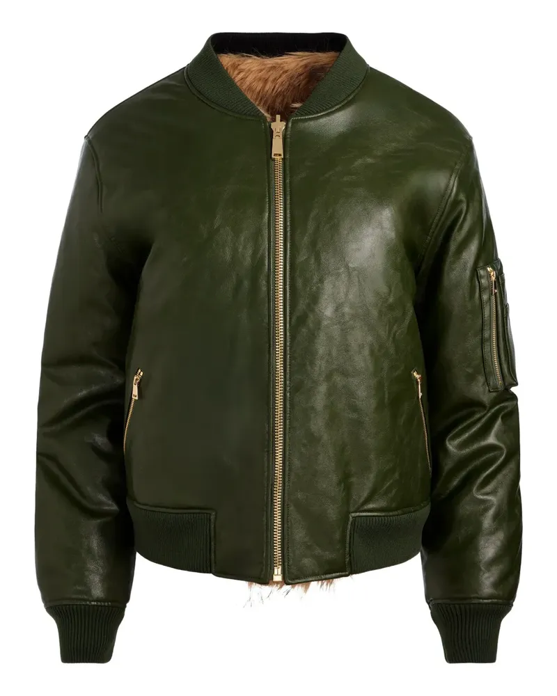 Alice + Olivia Wendbare Becky Faux-Fur-Jacke - Grün Grün