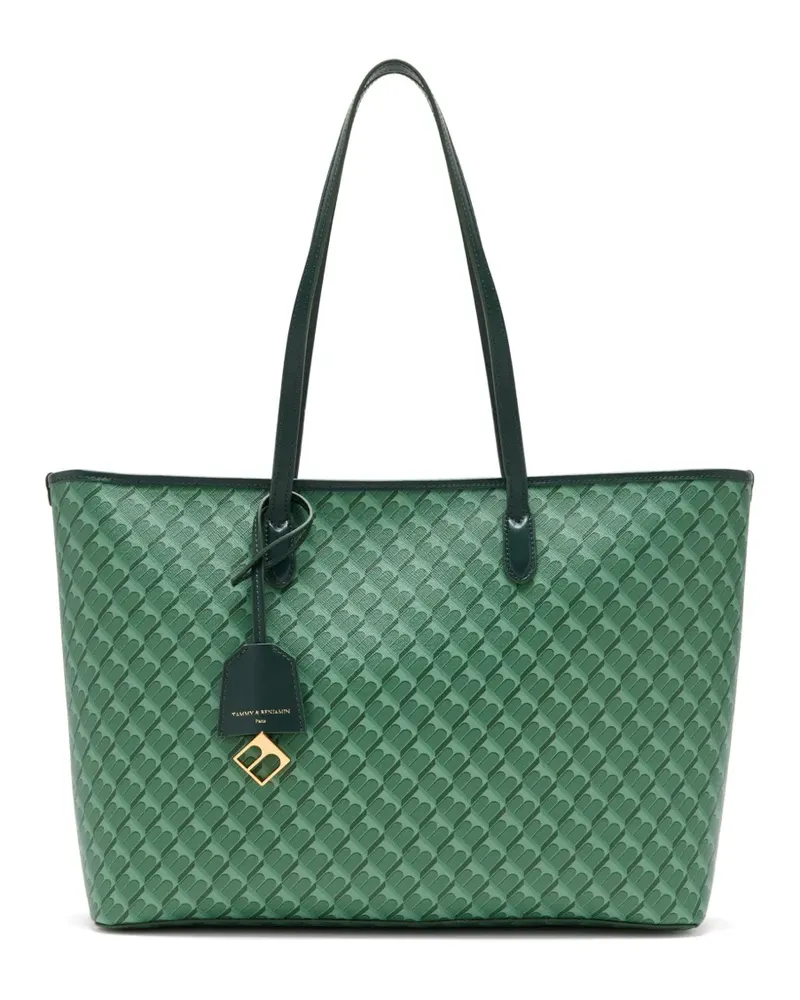 Tammy & Benjamin Schultertasche mit Monogramm-Print - Grün Grün
