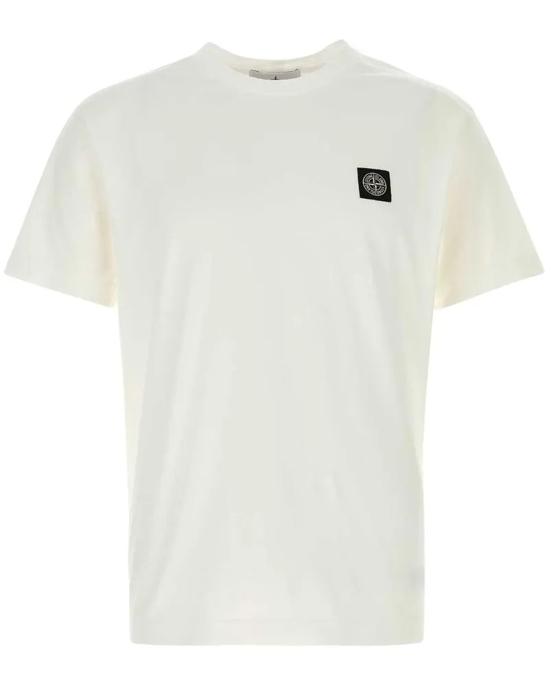 Stone Island T-Shirt mit Kompass-Applikation - Weiß Weiß