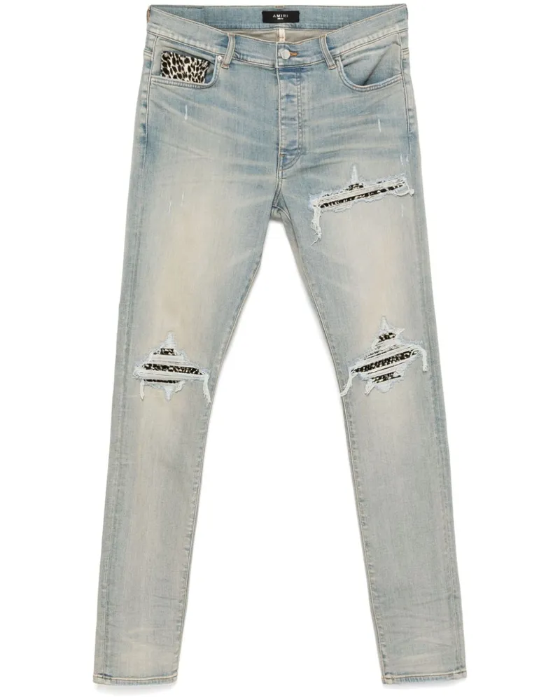 Amiri Jeans mit Leoparden-Detail - Blau Blau