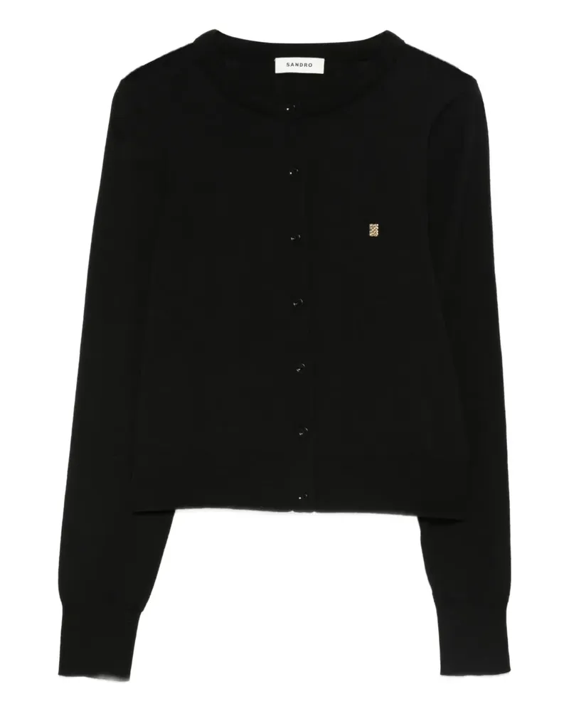 Sandro Cardigan mit rundem Ausschnitt - Schwarz Schwarz