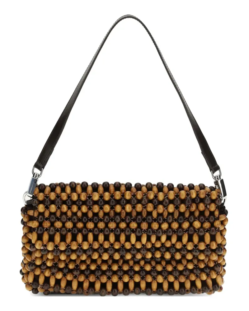 STAUD Timmy bead-embellished shoulder bag - Nude Nude