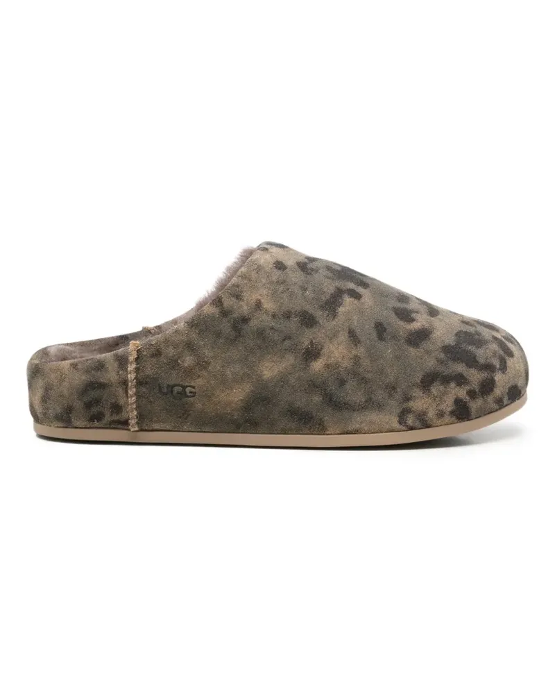 UGG Elea leopard-print shearling slippers - Grün Grün