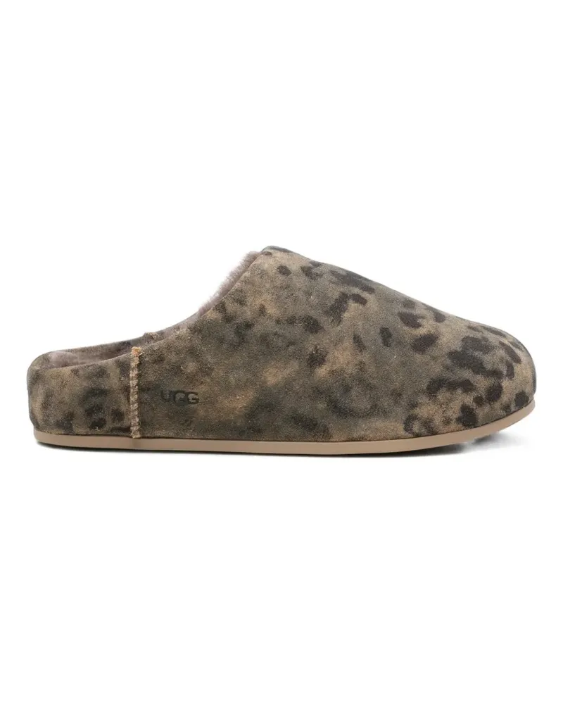 UGG Elea leopard-print shearling slippers - Grün Grün