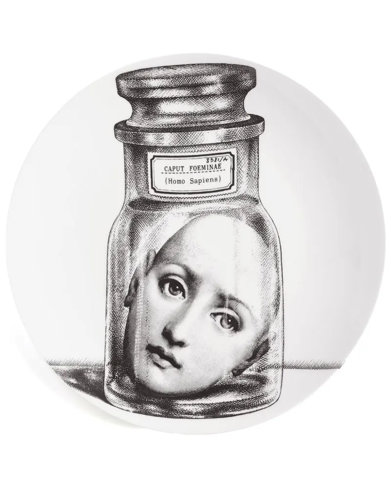 Fornasetti Tema e Variazioni n.166 Wandteller Weiß