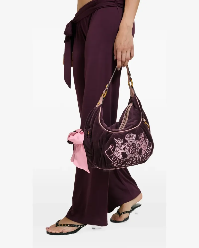Juicy Couture Winetasting crest velour tote bag - Violett Violett