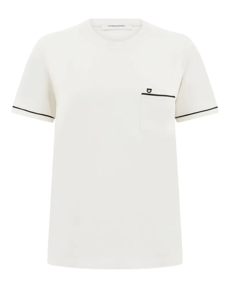 Ferragamo T-Shirt mit Gancini-Detail - Nude Nude
