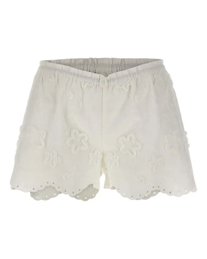 The Garment Fleur" embroidered scalloped shorts - Weiß Weiß