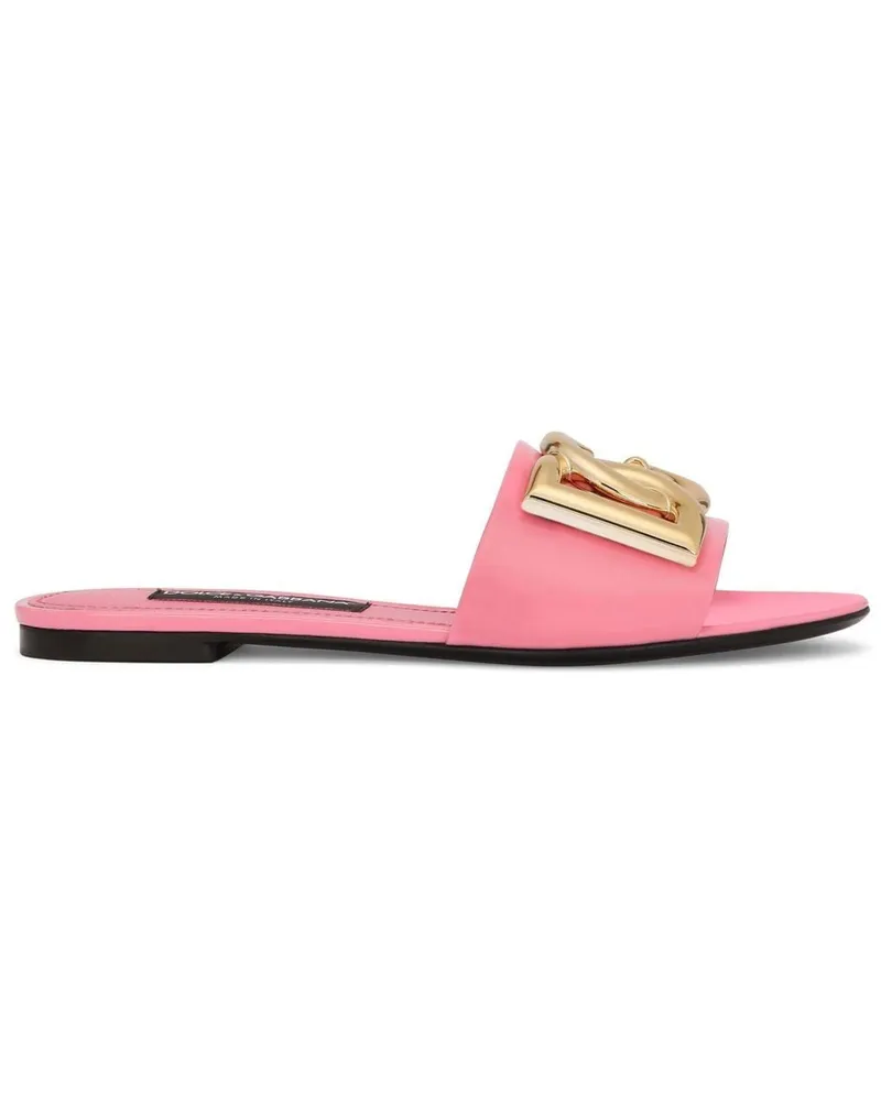 Dolce & Gabbana Pantoletten mit DG-Logo - Rosa Rosa