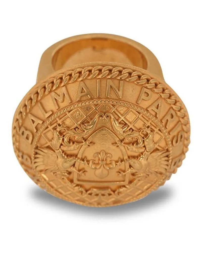 Balmain Ring mit Logo-Gravur - Gold Gold