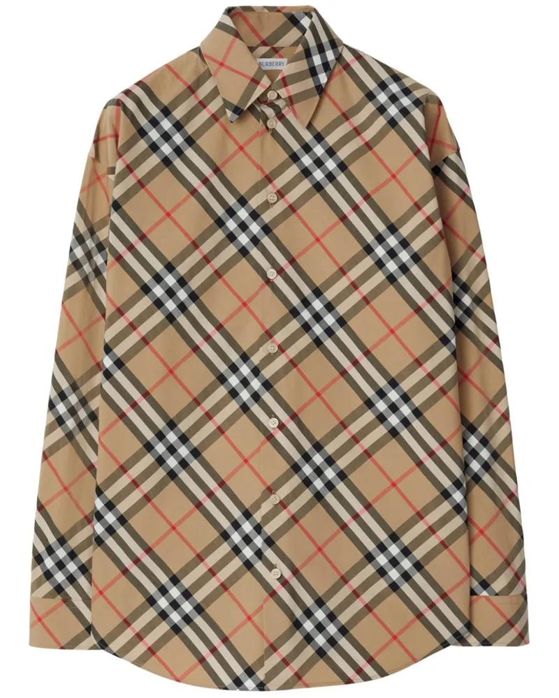 Burberry Hemd mit Karomuster - Braun Braun