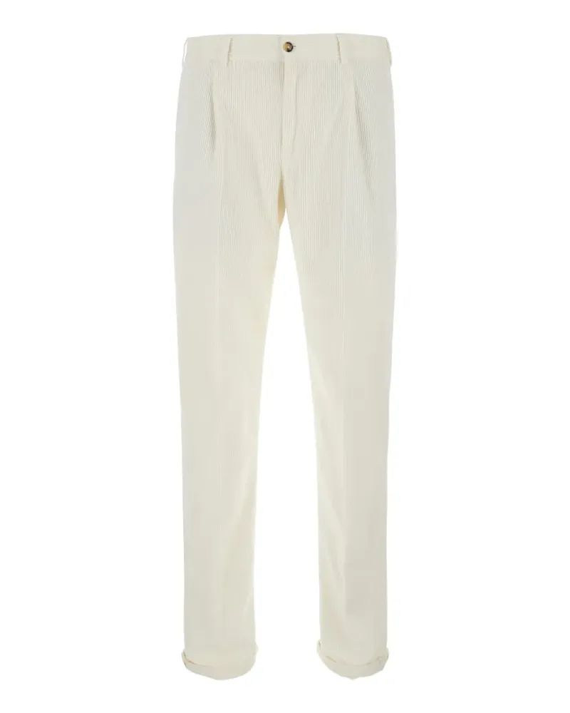 PT TORINO Union Cordhose mit Falten - Weiß Weiß