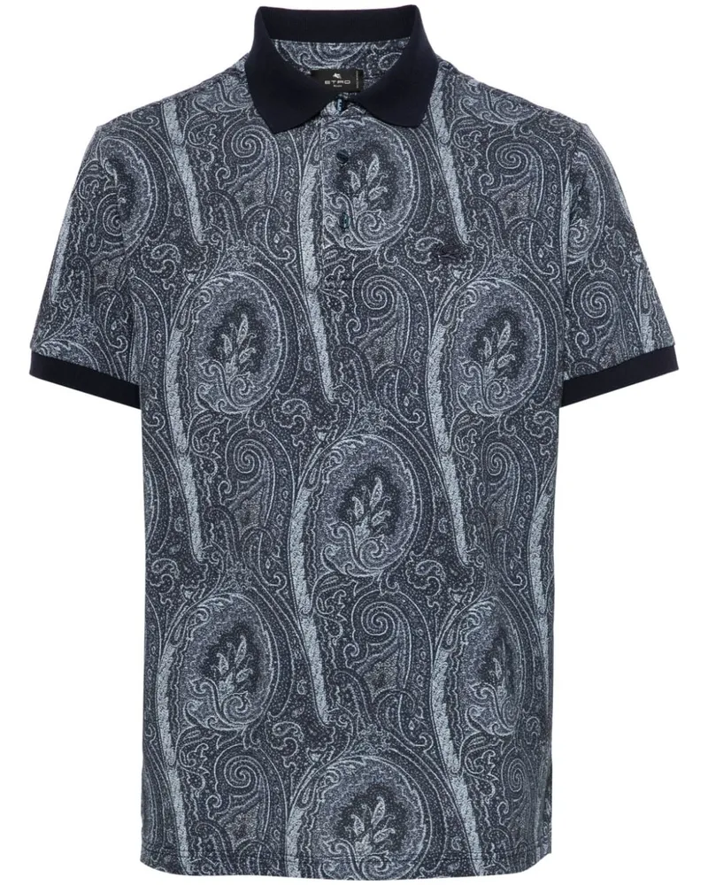Etro Poloshirt mit Paisley-Print - Blau Blau