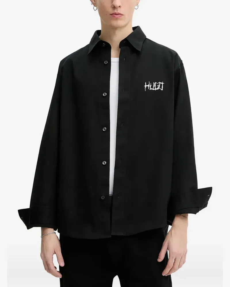 HUGO BOSS Hemd mit Logo - Schwarz Schwarz