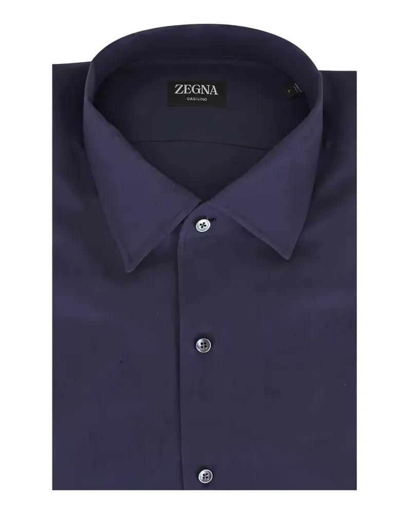 Ermenegildo Zegna Oasilino spread-collar shirt - Blau Blau