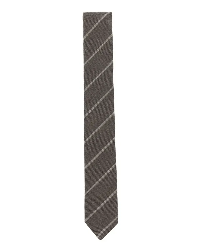 Eleventy Krawatte mit diagonalen Streifen - Braun Braun