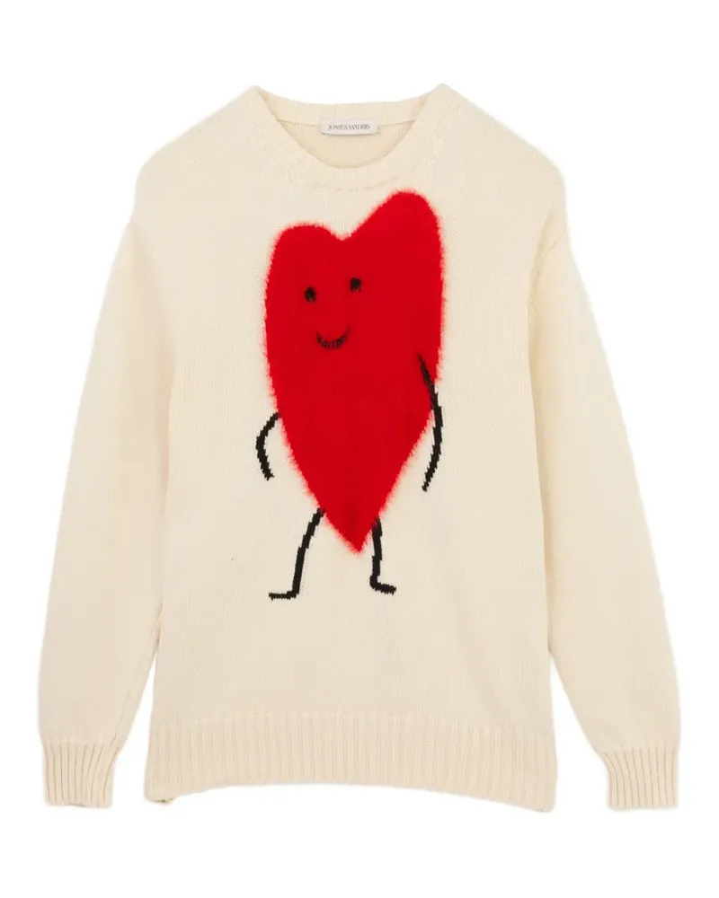 Joshua Sanders Intarsien-Pullover mit Herz-Patch - Nude Nude