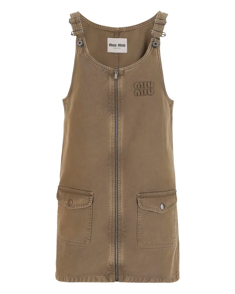 Miu Miu Jeanskleid mit Logo - Braun Braun