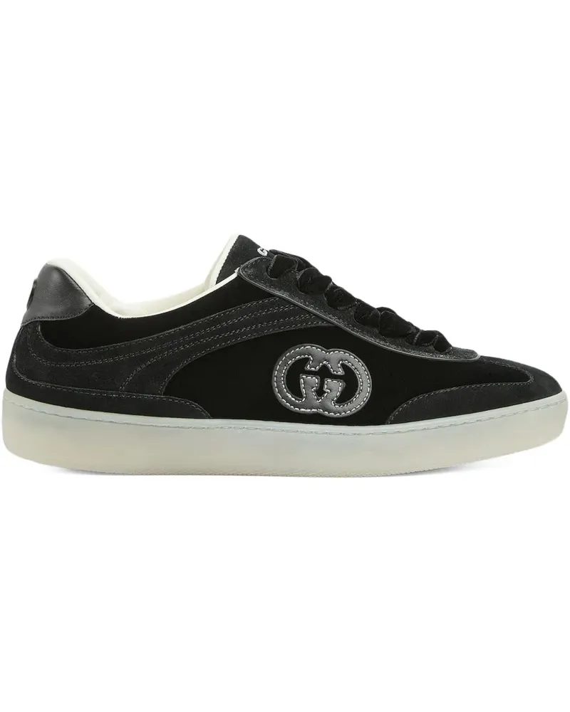 Gucci G75 Sneakers aus Samt mit GG - Schwarz Schwarz