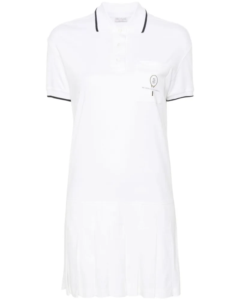 Brunello Cucinelli Minikleid mit Streifen - Weiß Weiß