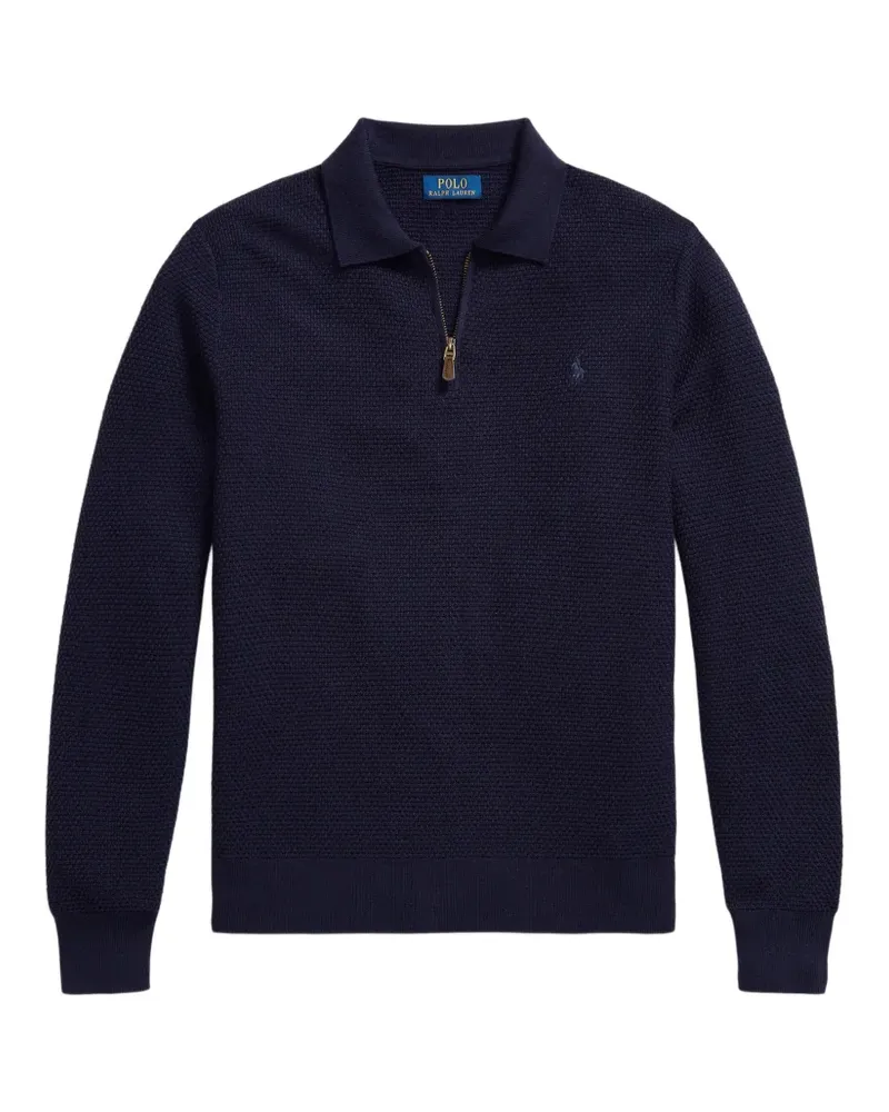 Ralph Lauren Auswaschbarer Pullover mit Poloshirtkragen - Blau Blau
