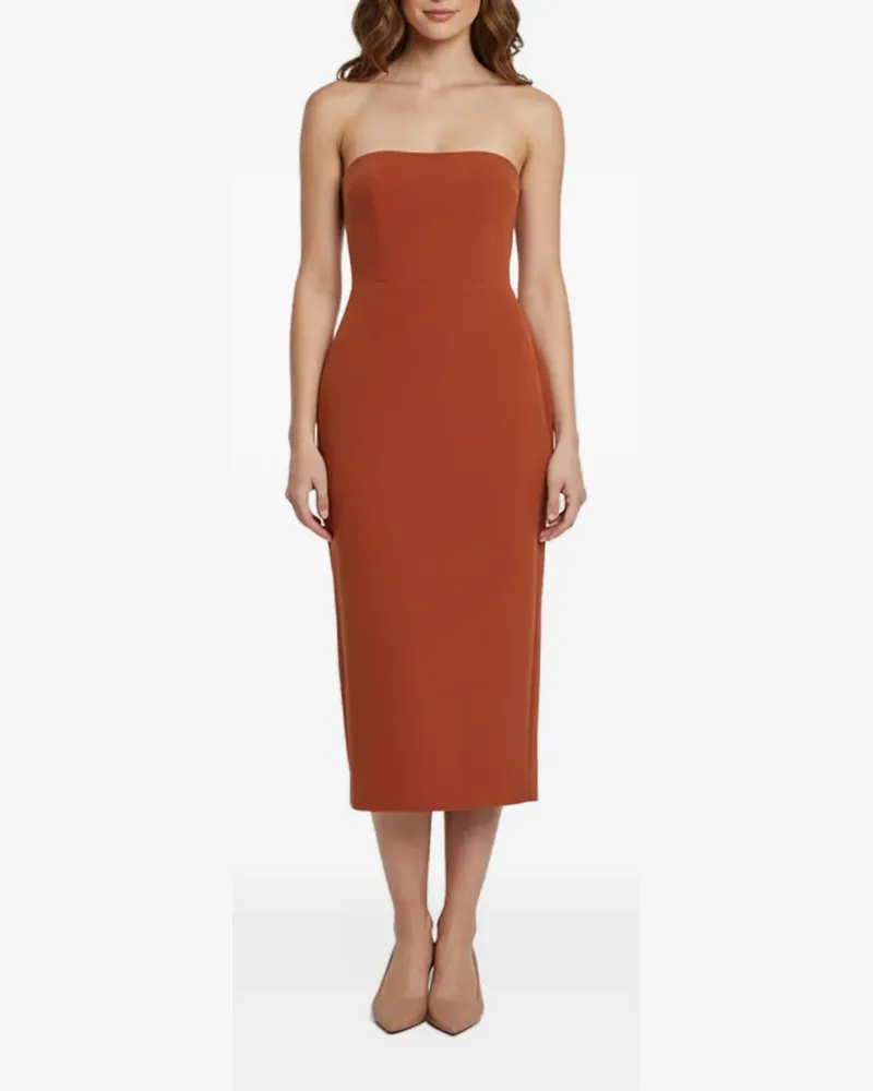 Alex Perry strapless crepe midi dress - Orange Orange