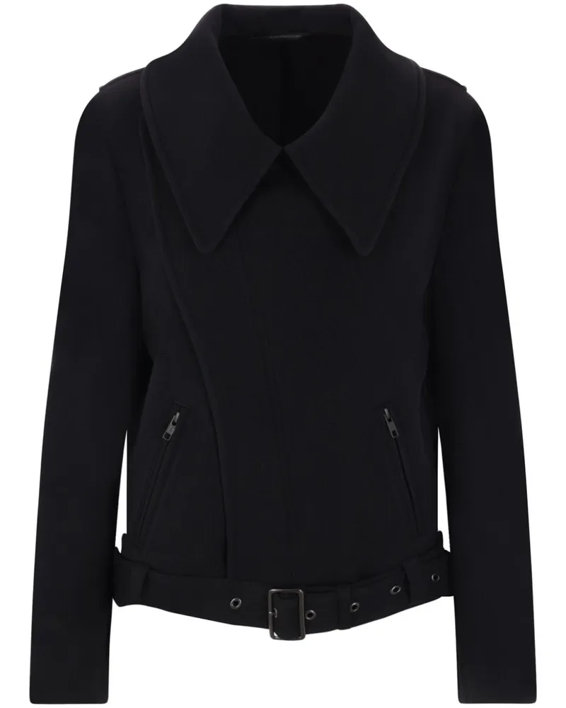 Yohji Yamamoto Jacke mit gebürstetem Effekt - Schwarz Schwarz