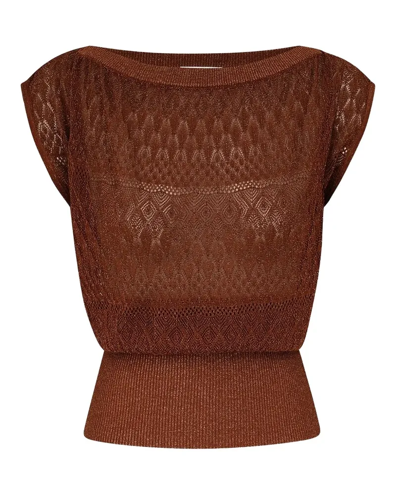 Zimmermann Awaken Oberteil aus Metallic-Spitze - Braun Braun