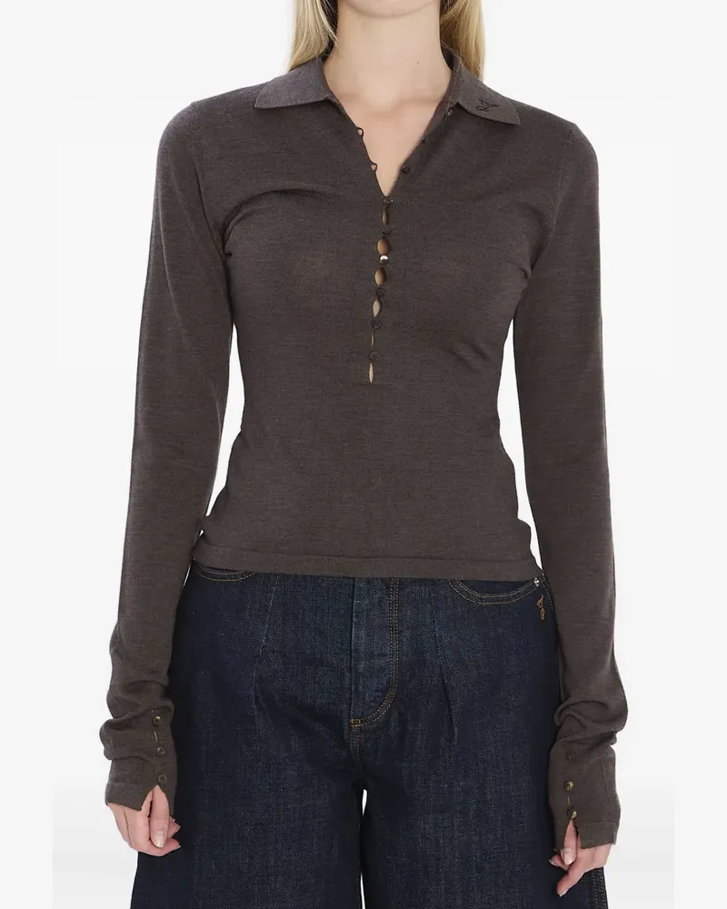 Jacquemus polo-collar buttoned top - Braun Braun