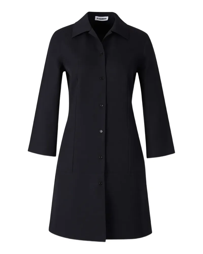Jil Sander button-up single-breasted coat - Blau Blau
