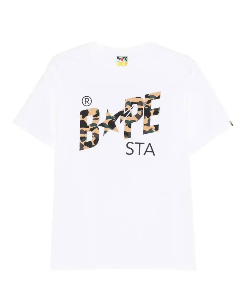 BAPE round-neck logo-print T-shirt - Weiß Weiß