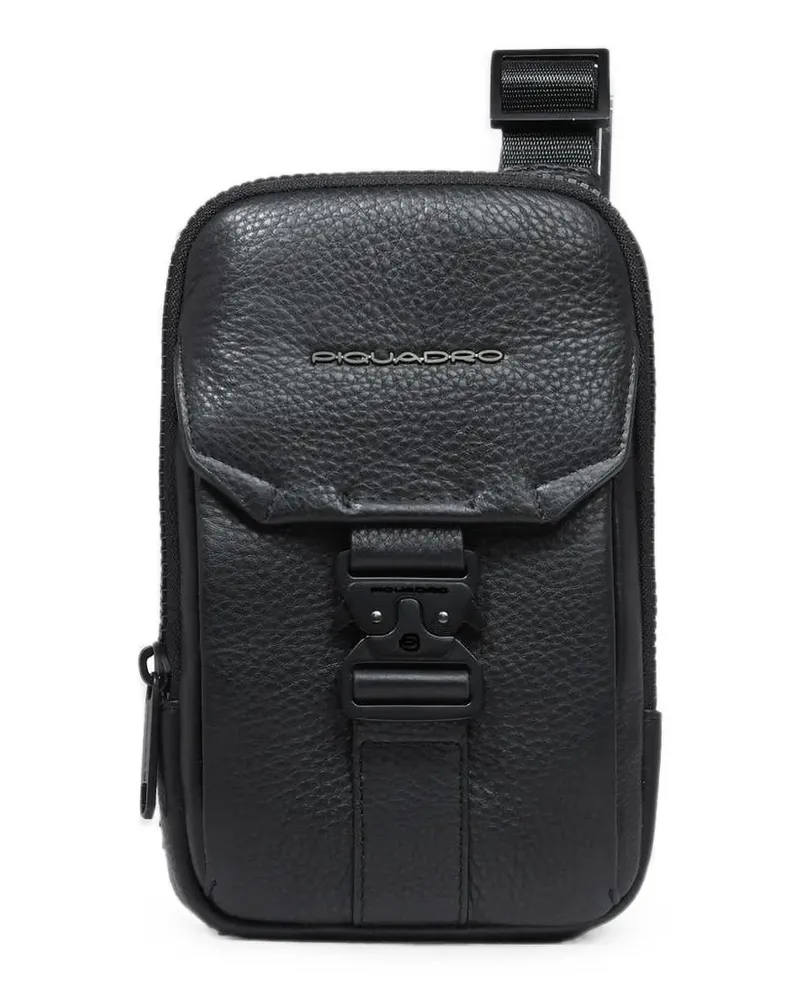 Piquadro Reisetasche aus gekörntem Leder - Schwarz Schwarz
