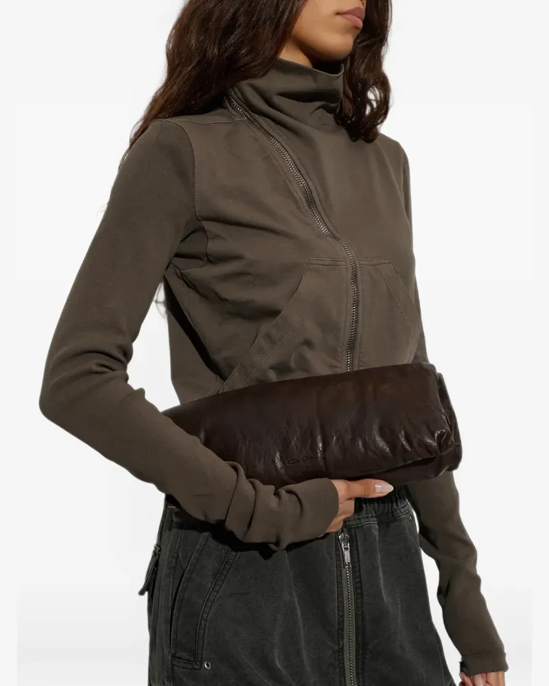 Rick Owens Soft Clutch debossed-logo clutch bag - Braun Braun