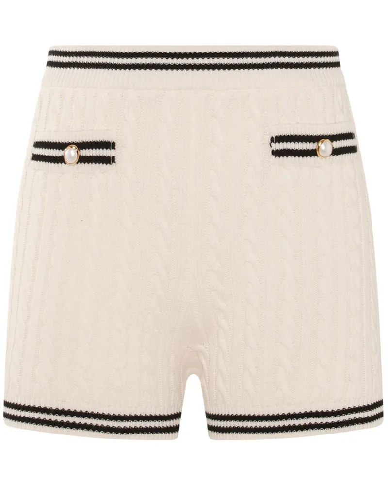 Alessandra Rich Shorts mit Zopfmuster - Weiß Weiß