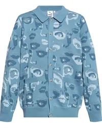 Puma Cardigan mit Augen-Print Blau