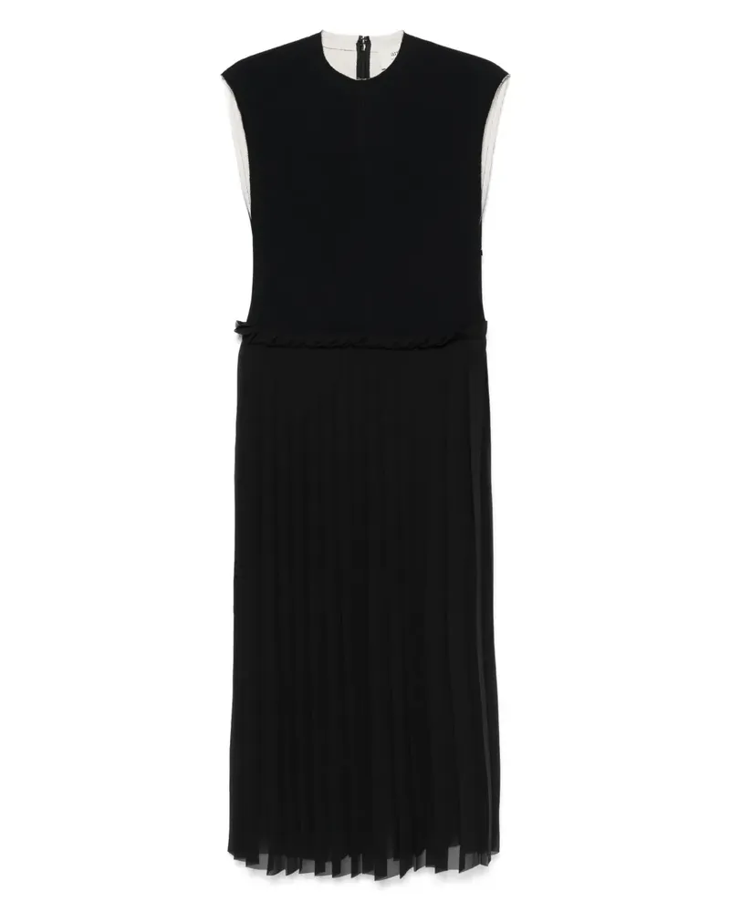 AMI Paris Midikleid mit Einsätzen - Schwarz Schwarz
