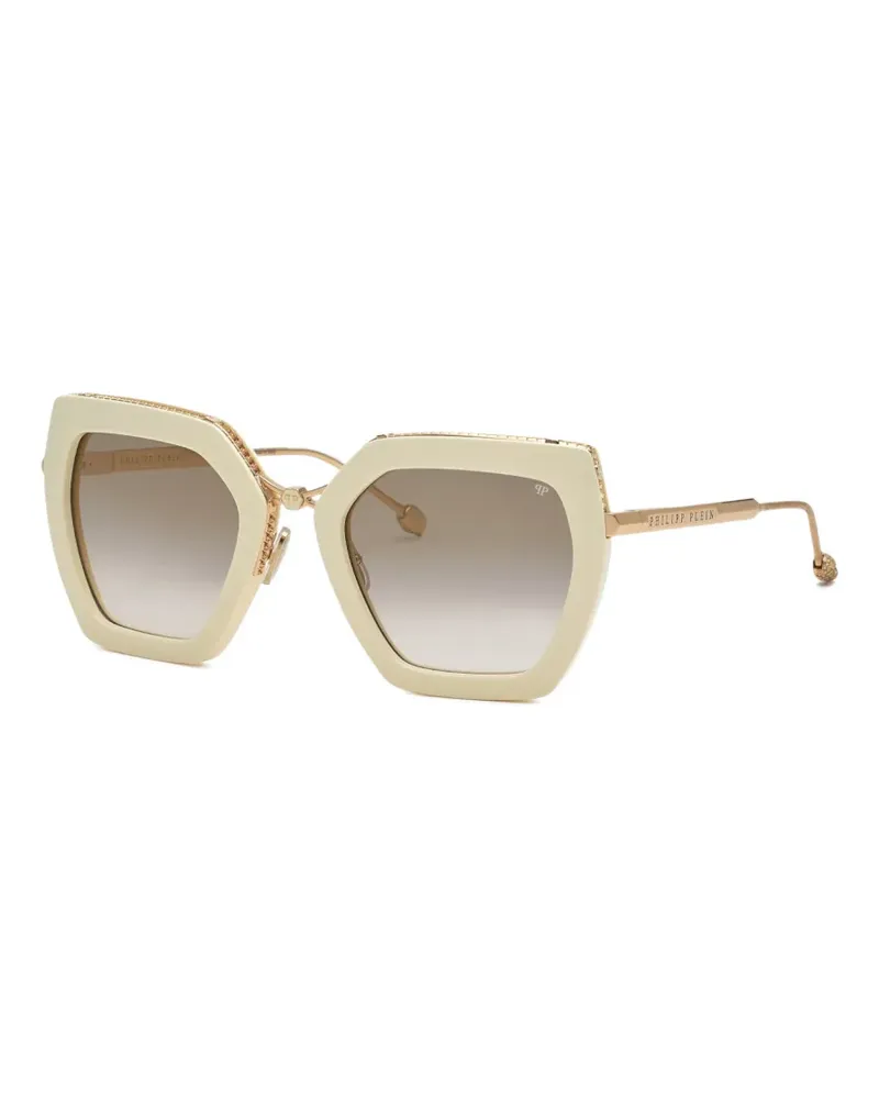 Philipp Plein geometric-frame sunglasses - Nude Nude