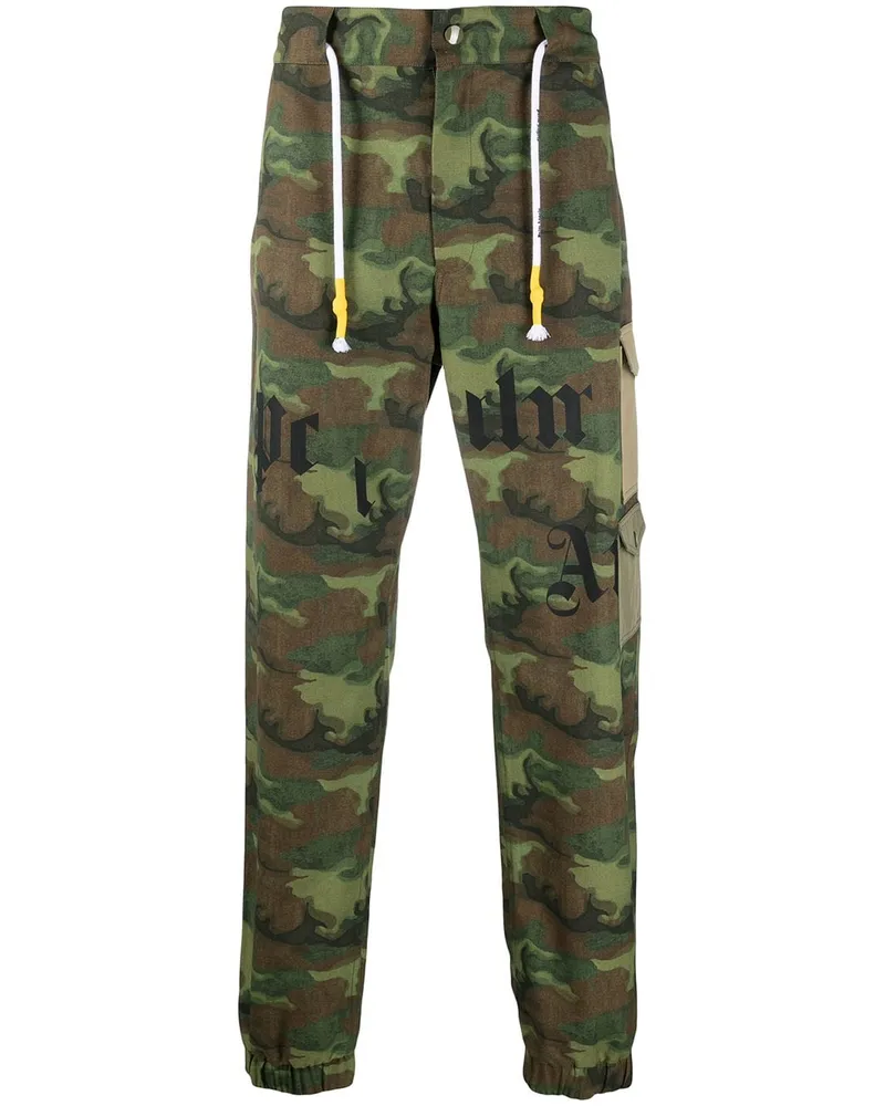 Palm Angels Jogginghose mit Logo-Print - Grün Grün