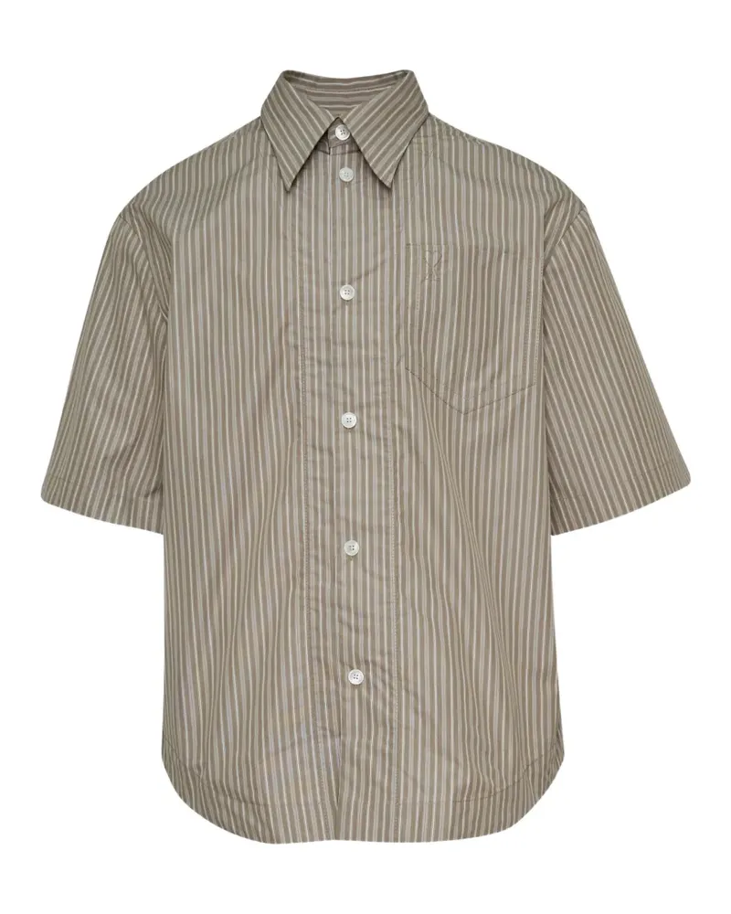 AMI Paris striped short-sleeve shirt - Grün Grün