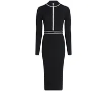 Strickkleid mit Logo-Intarsie - Schwarz