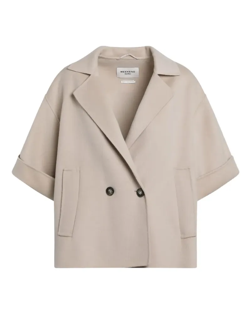 Max Mara short wool broadcloth coat - Nude Nude