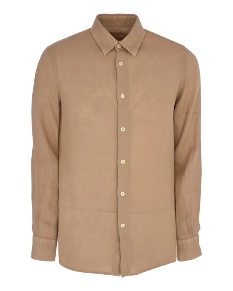 120% Lino buttoned long-sleeve shirt - Nude Nude
