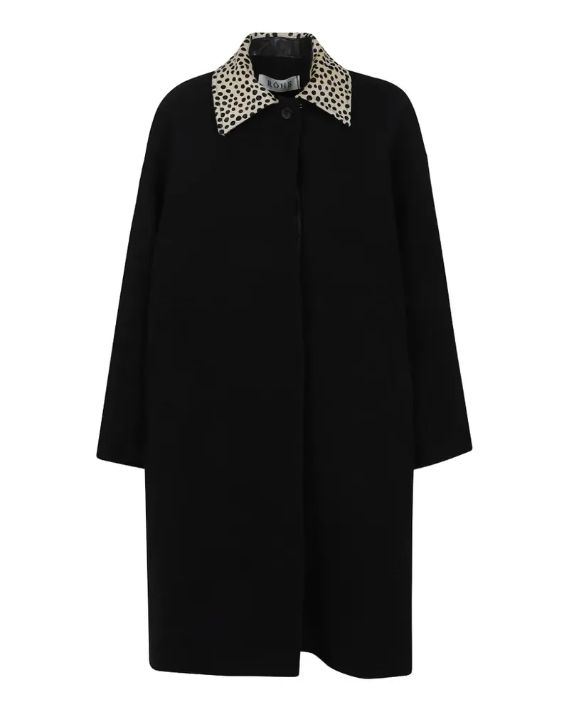 Róhe Cheetah collar oversized coat - Schwarz Schwarz