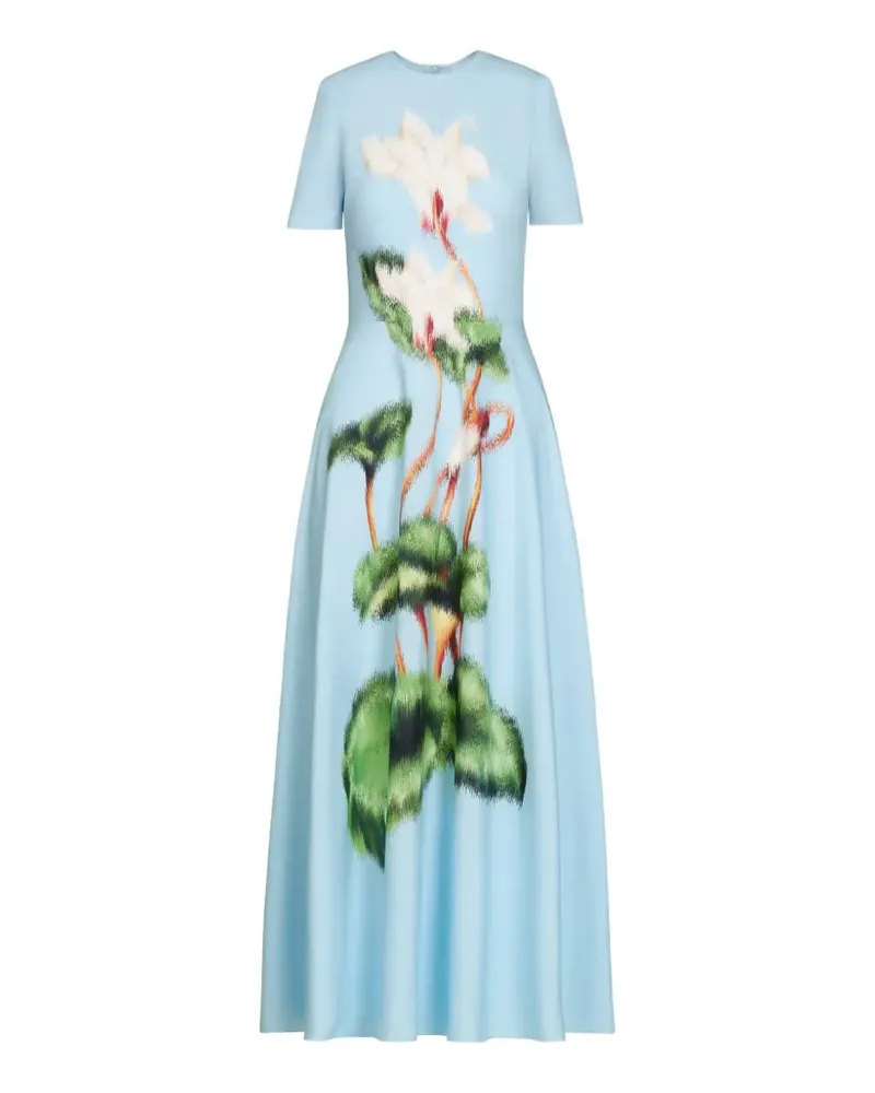 Oscar de la Renta floral-print midi dress - Blau Blau