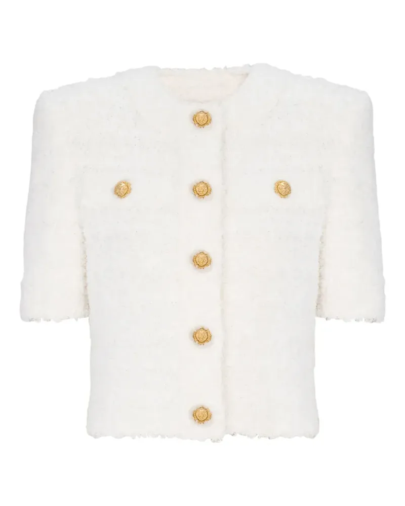 Balmain Kurzärmeliger Cardigan - Weiß Weiß